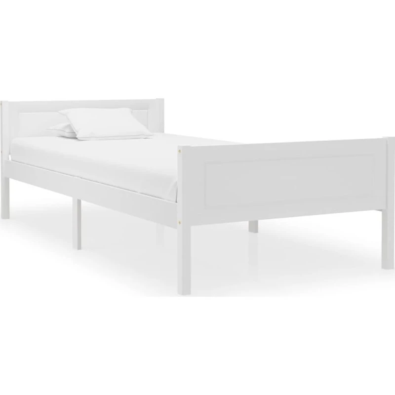 Sengestel 100x200 cm i massivt fyrretræ, hvid