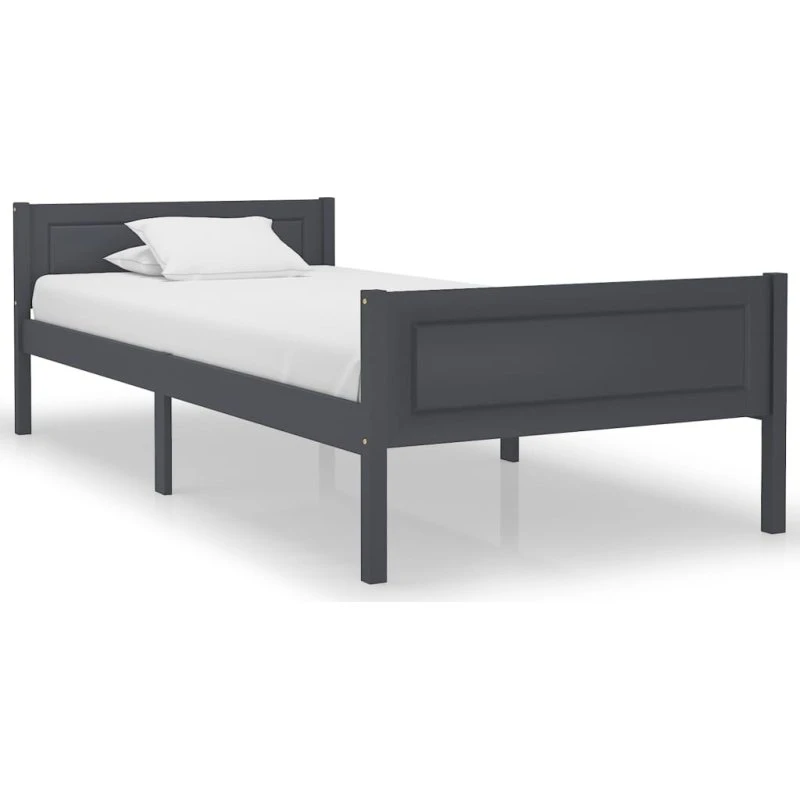 Sengestel 100x200 cm i massivt fyrretræ – grå