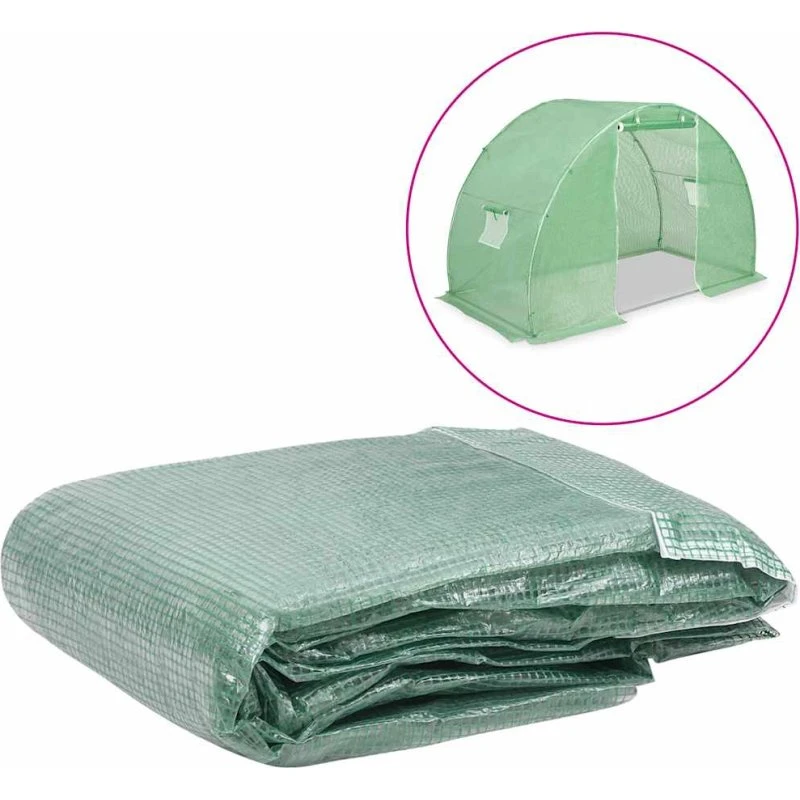 Overtræk til drivhus 300x150x200 cm – grøn, PE 140 g/m²