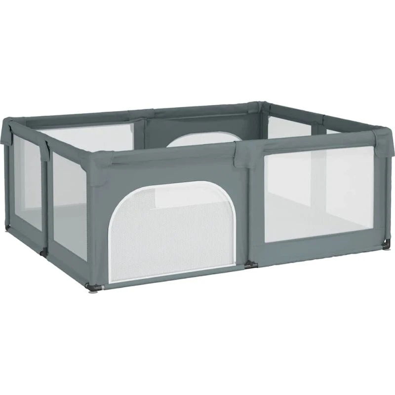 Kravlegård i lysegrå oxfordstof med 2 indgange