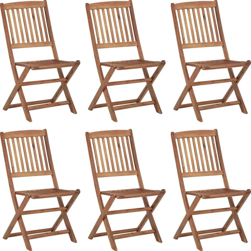 Foldbare havestole 6 stk. i massivt akacietræ