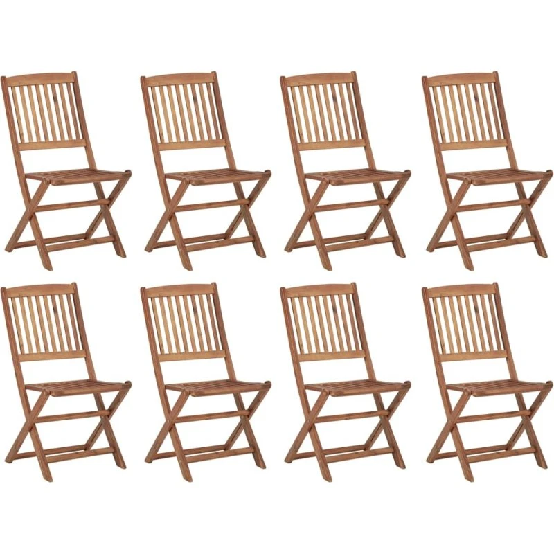 Foldbare havestole 8 stk. i massivt akacietræ