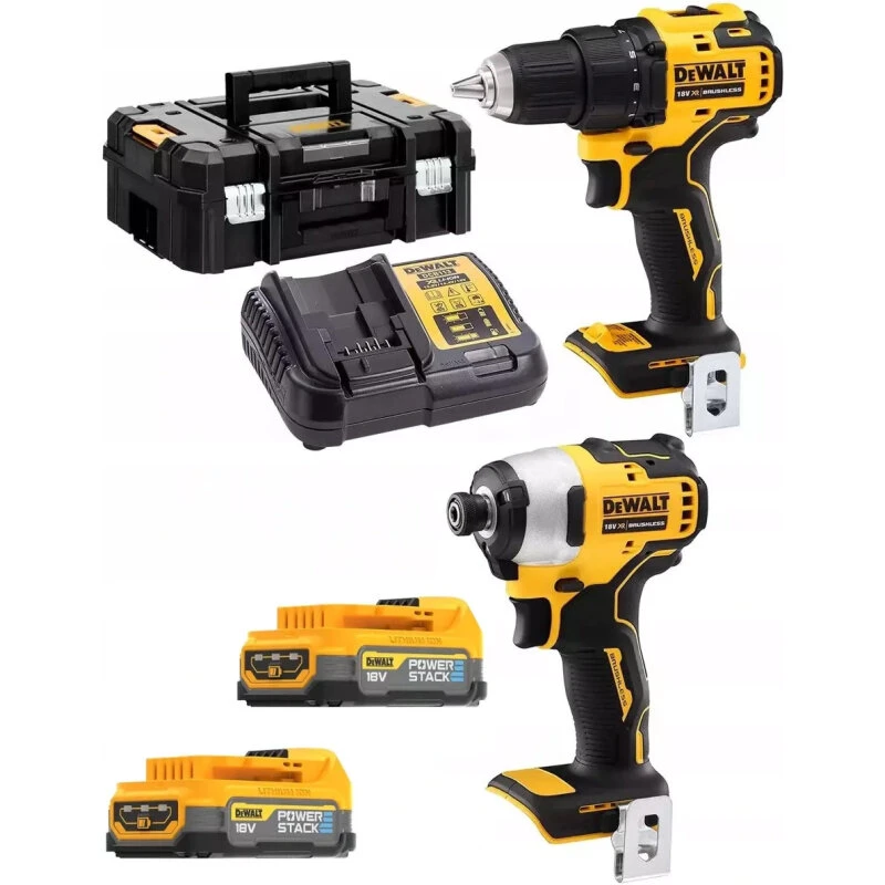 DeWalt DCK2062E2T kombisæt – 18V PowerStack slagnøgle & boremaskine