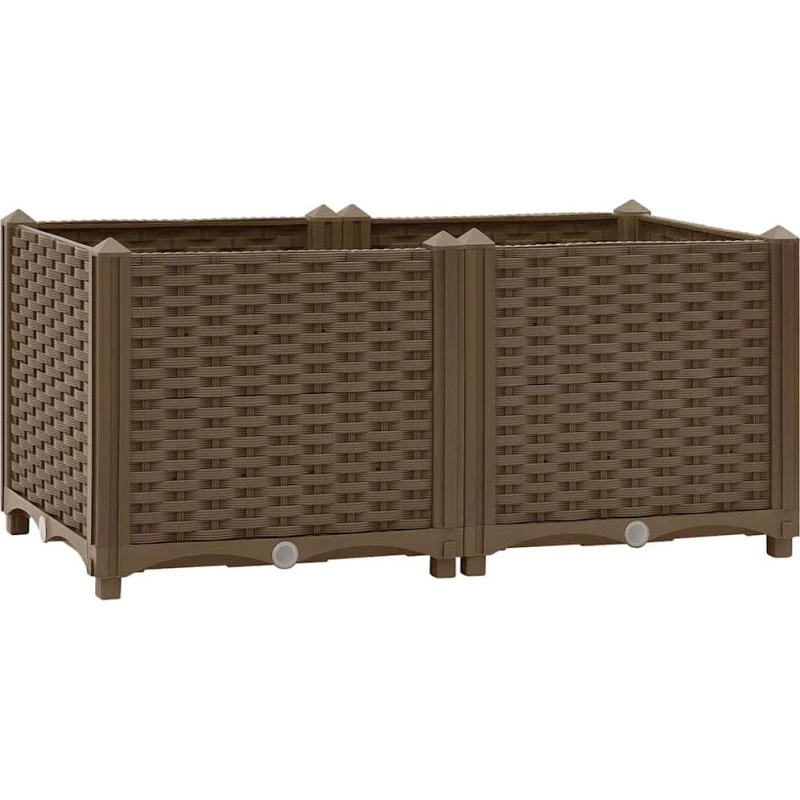 Højbed 80x40x38 cm i polypropylen - brun