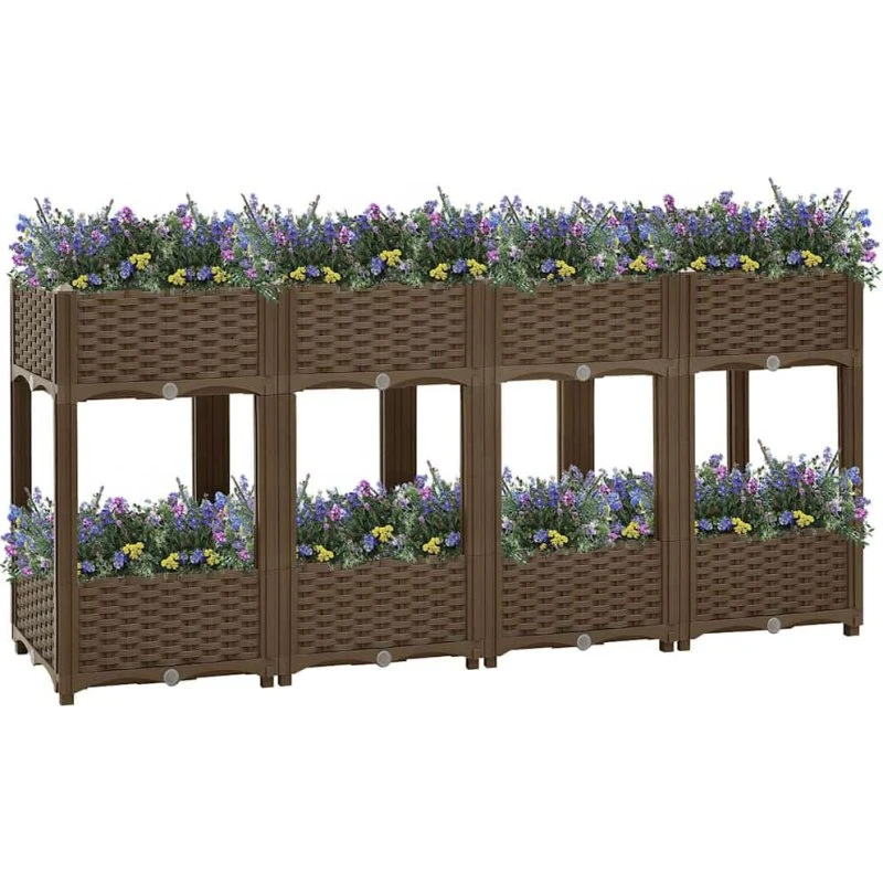 Højbed 160x40x71 cm i polypropylen – brun
