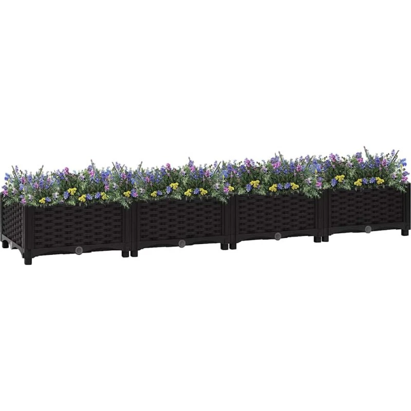 Højbed i polypropylen 160x40x23 cm – Sort