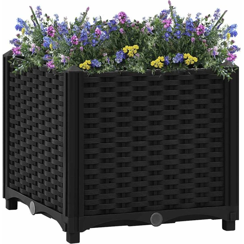 Højbed i polypropylen 40×40×38 cm – sort