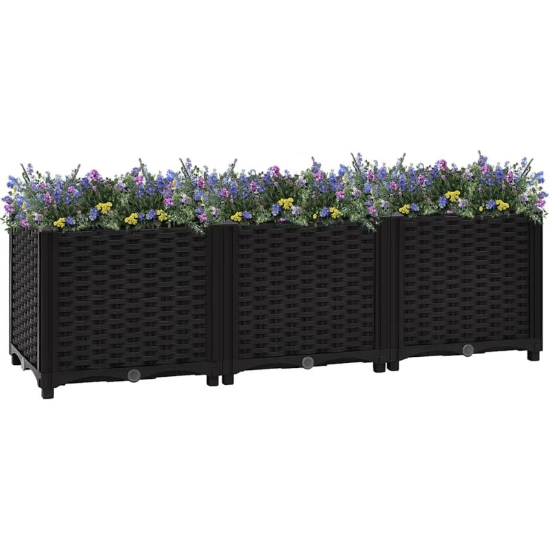 Højbed 120x40x38 cm i sort polypropylen