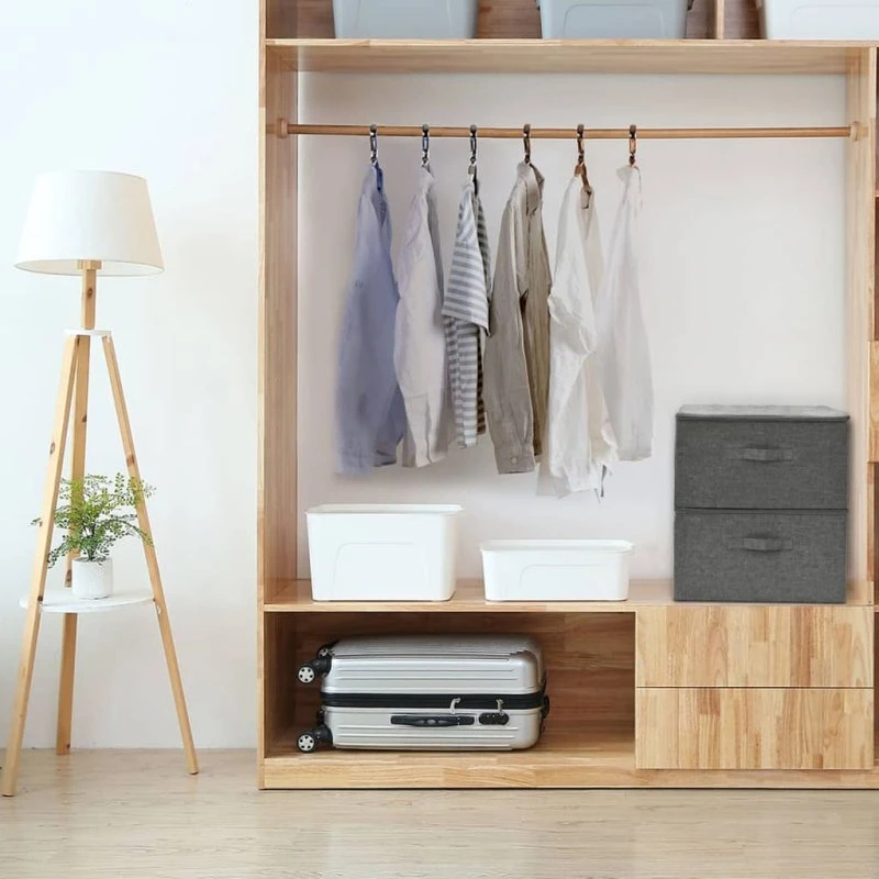 Foldbare opbevaringskasser 2 stk. 43x34x23 cm antracit