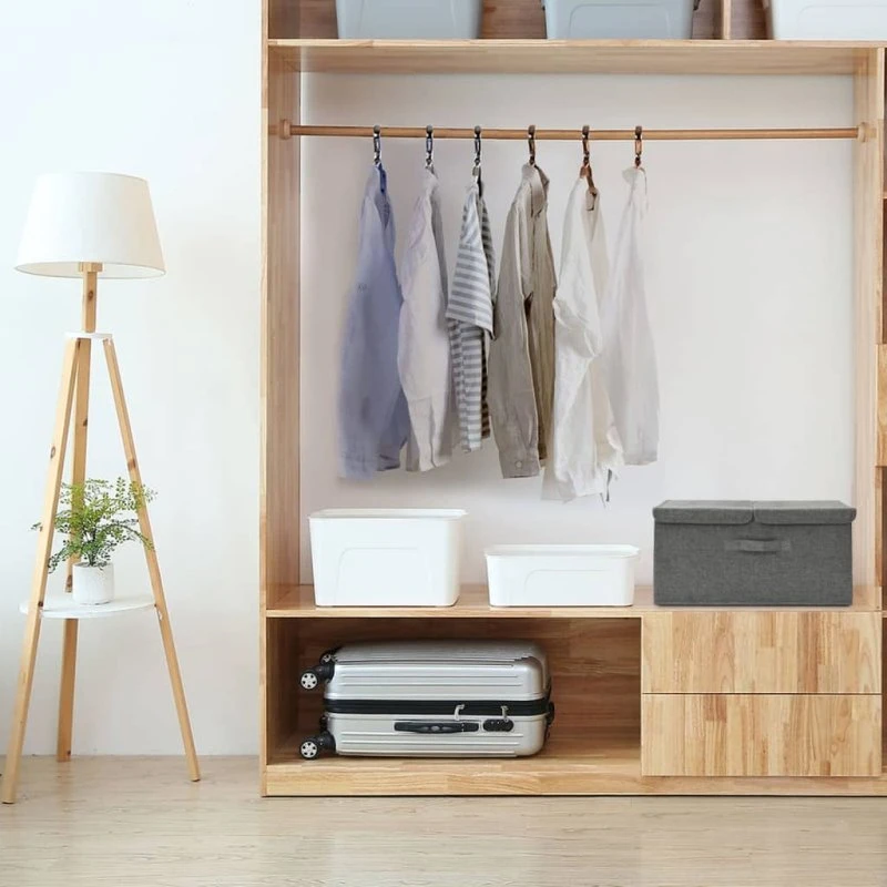 Opbevaringskasse 50x30x25 cm, 2-rums stof antracit