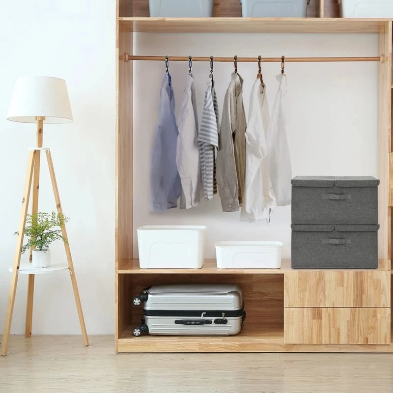 Opbevaringskasser 2 stk. 50x30x25 cm – foldbar antracit