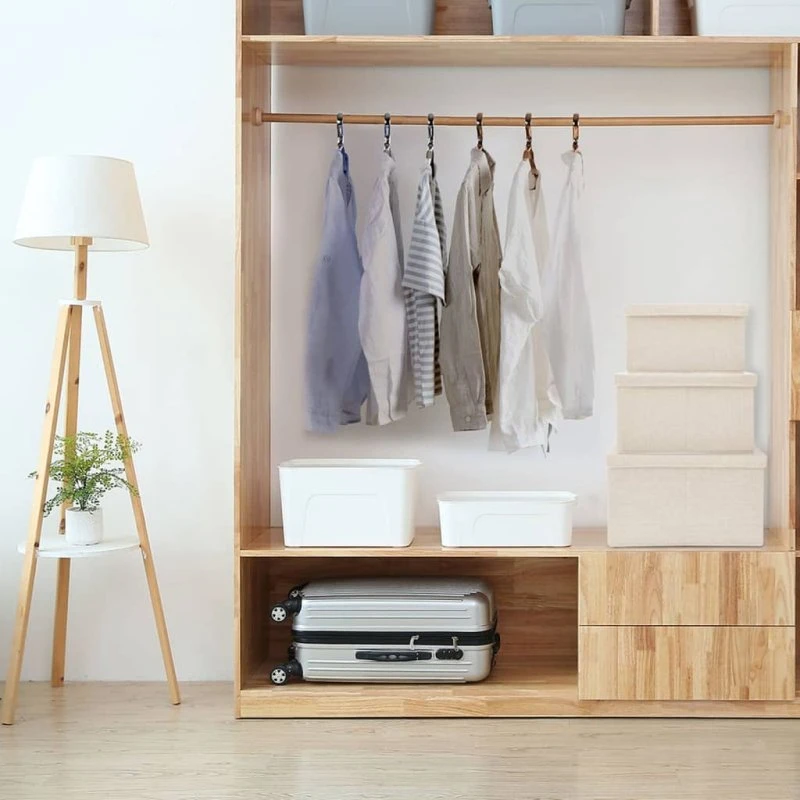 Stabelbare foldbare opbevaringskasser 3 stk. – creme stof