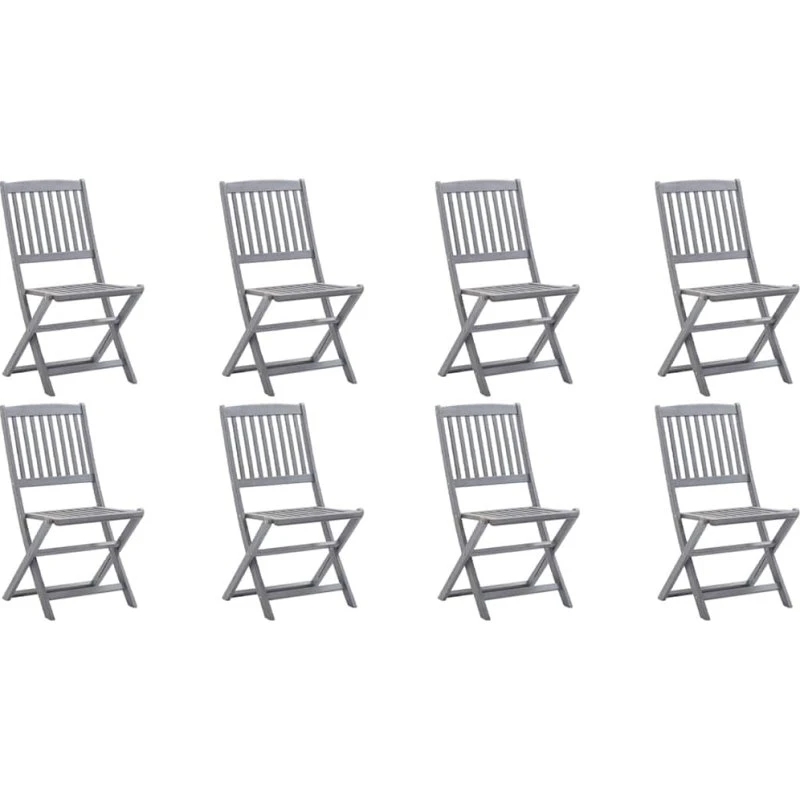 Foldbare havestole i massivt akacietræ, 8 stk.