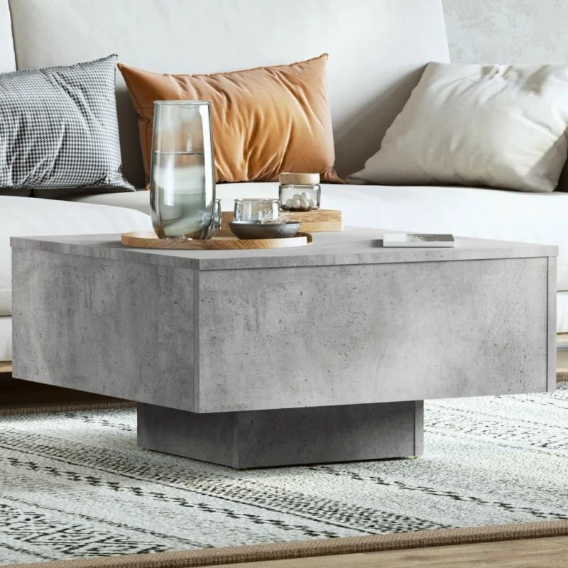 Sofabord 60x60x31,5 cm — konstrueret træ, betongrå