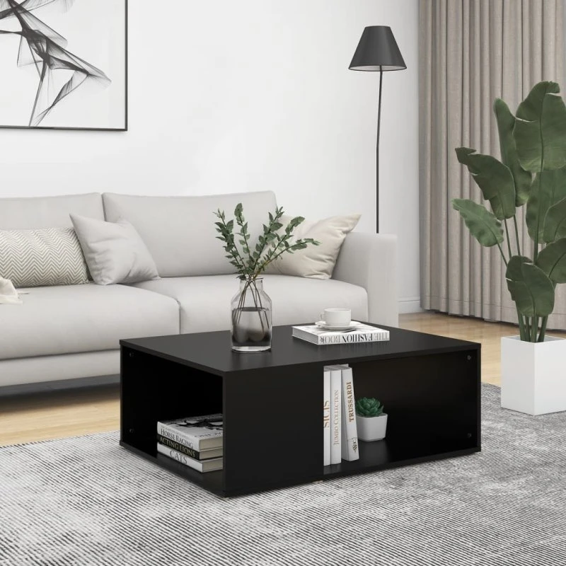 Sofabord 90x67x33 cm i sort konstrueret træ