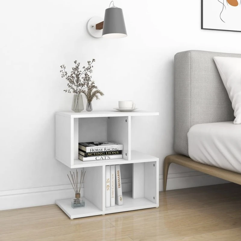 Hvidt sengebord 50x30x51,5 cm – moderne natbord