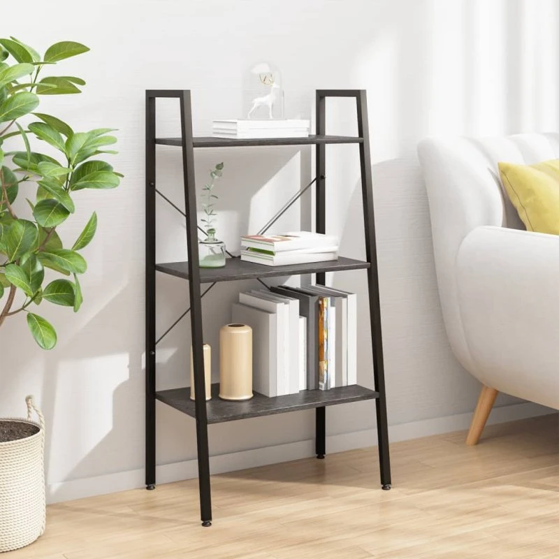 Stigereol 3 hylder 56x35x108 cm – Sort stål