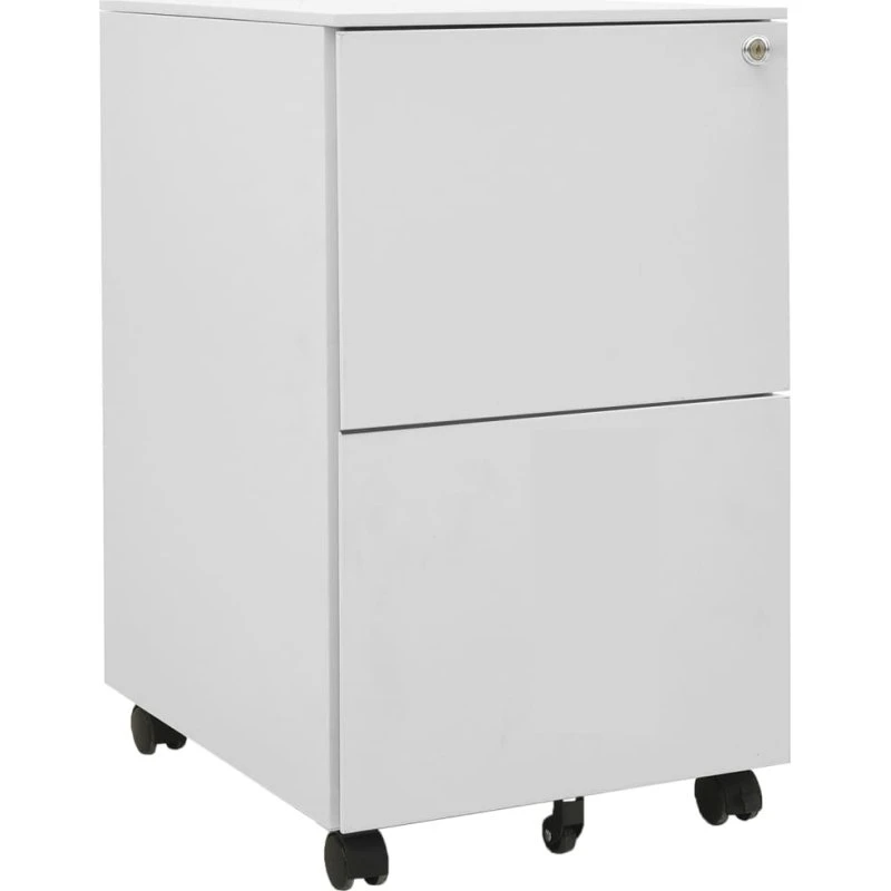 Mobilt arkivskab i stål 39x45x67 cm, lysegrå