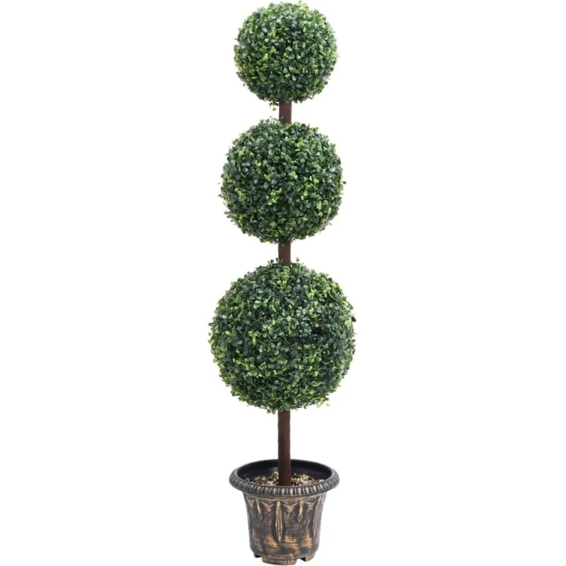 Kunstig buksbom kugle 118 cm med krukke, grøn