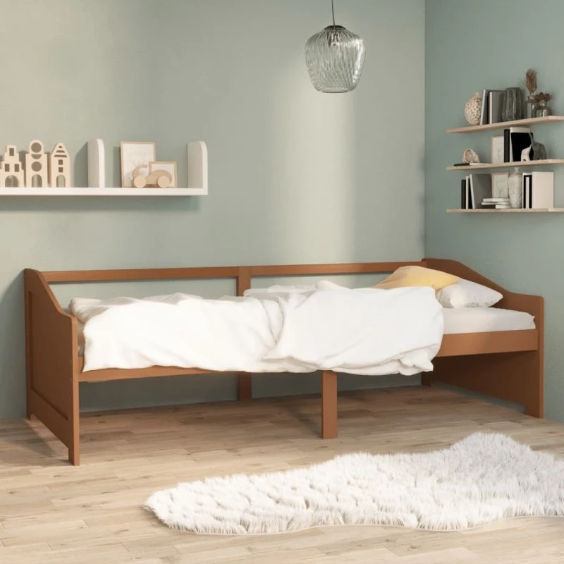 Daybed 3-personers 90x200 cm i massivt fyrretræ, gyldenbrun