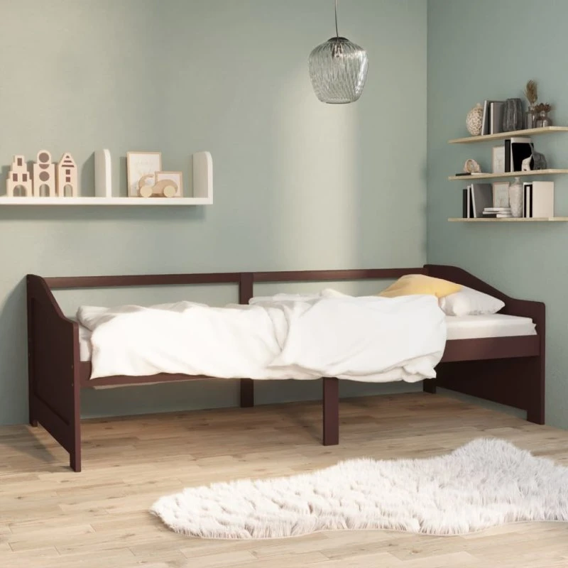 Daybed 3-personers 90x200 cm i massivt fyrretræ - mørkebrun
