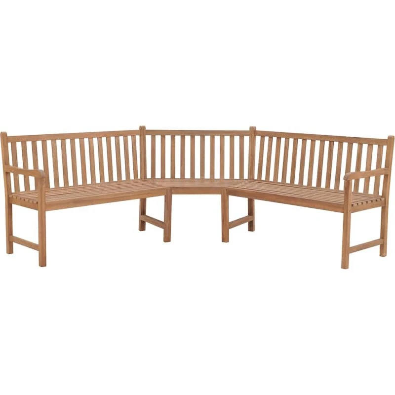 Hjørnebænk i massivt teak 185x185x90 cm