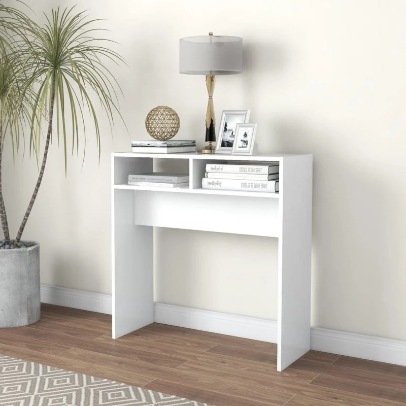 Konsolbord 78x30x80 cm - Hvidt konstrueret træ