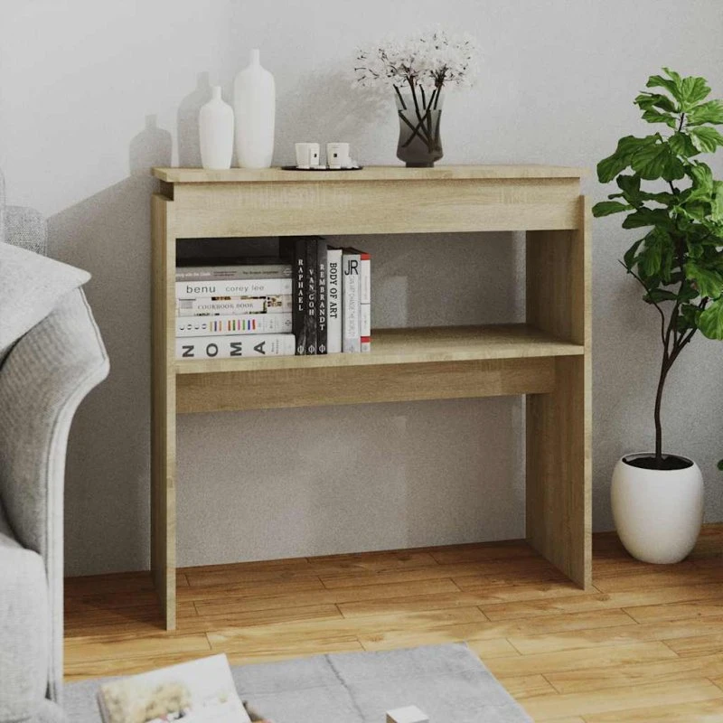 Konsolbord 80x30x80 cm Sonoma-eg - Konstrueret træ
