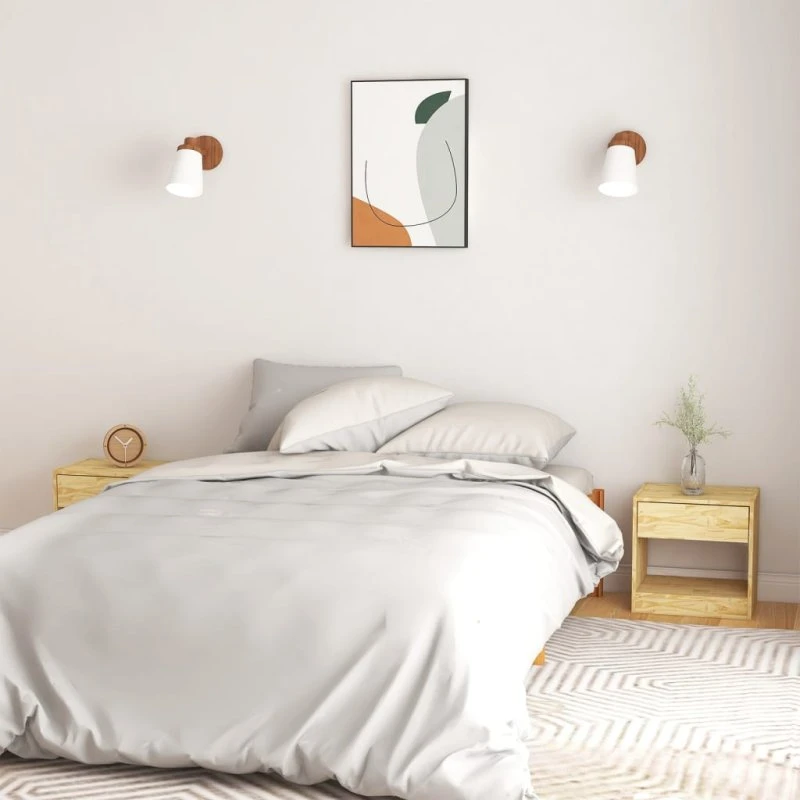 Sengeborde i massivt fyrretræ 2 stk. 40x31x40 cm