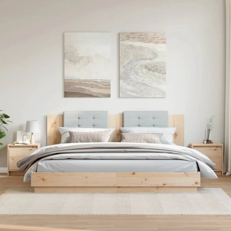 Sengeborde i massivt fyrretræ 2 stk. 40×30,5×40 cm