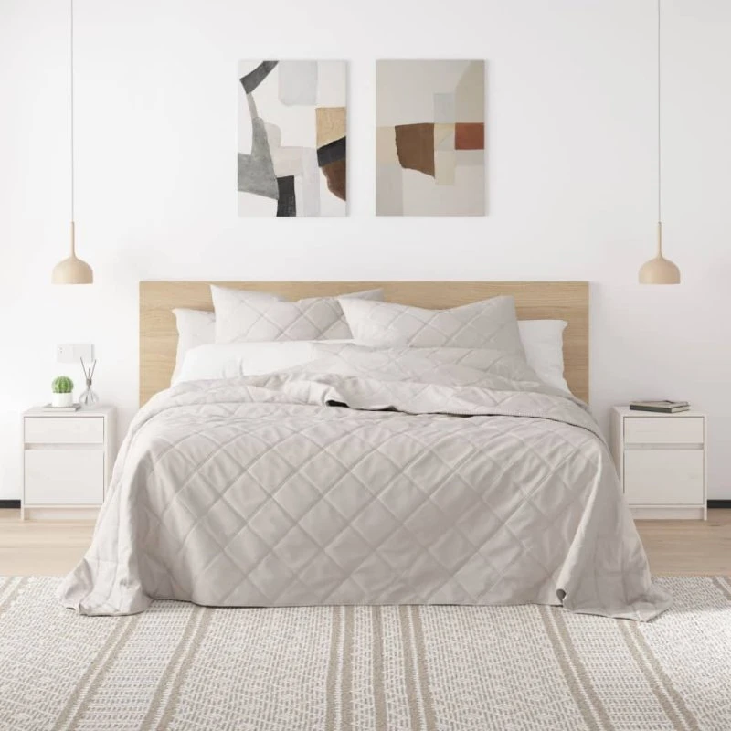 Sengebord i massivt fyrretræ 40×31×50 cm – hvid