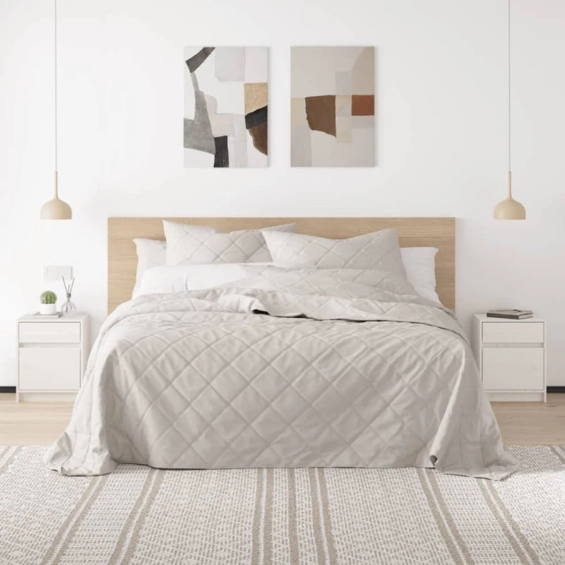 Sengeborde i massivt fyrretræ, 2 stk. 40x31x50 cm, hvid