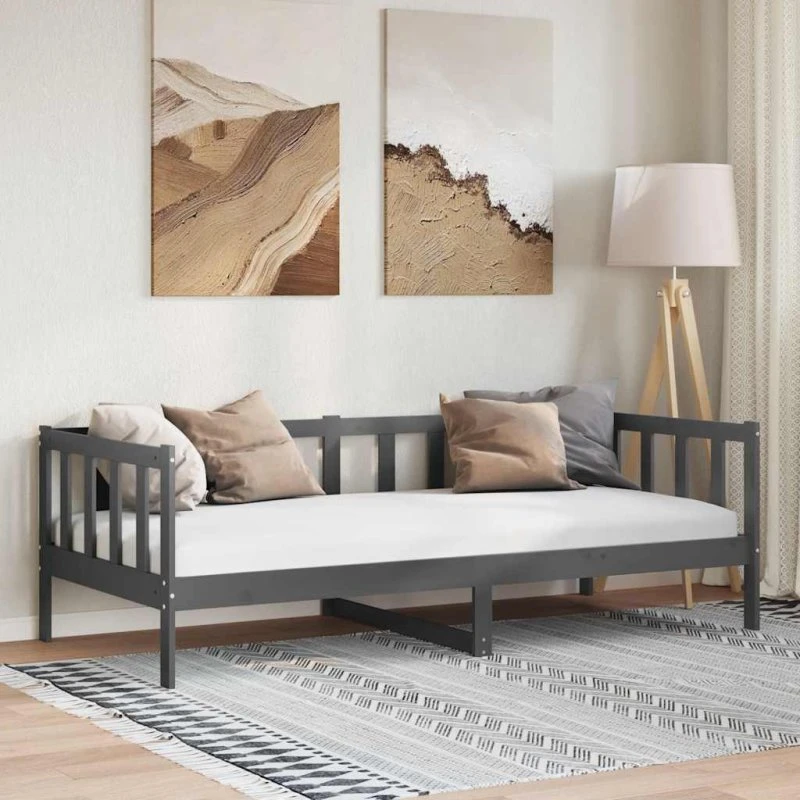 Daybed 90x200 cm i massivt fyrretræ – grå