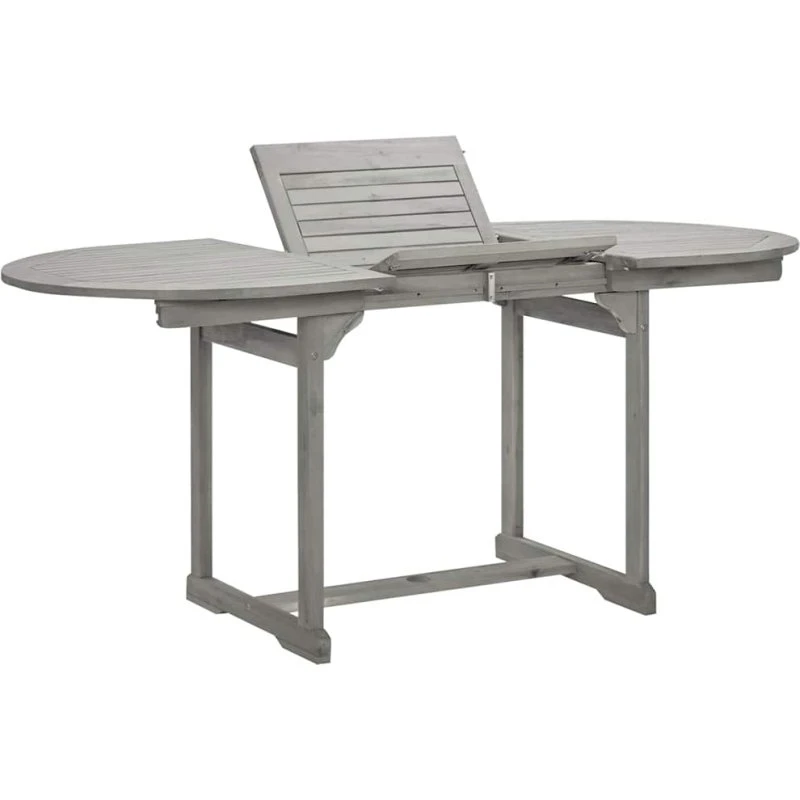 Udtrækkeligt havebord i massivt akacietræ 120–170x80 cm