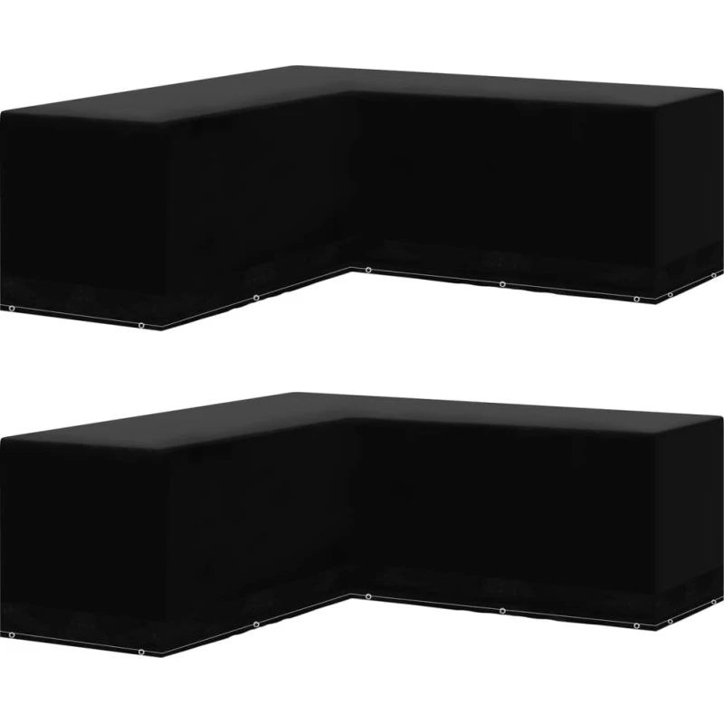 Havemøbelovertræk L-formet 250x250x90 cm 2 stk – 12 snørehuller