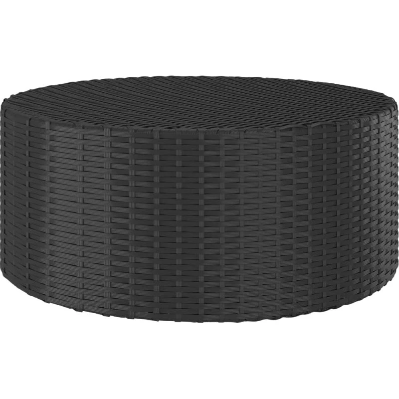 Tebord 68x68x30 cm polyrattan - Sort