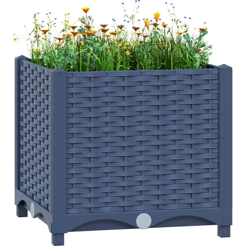 Højbed 40x40x38 cm i polypropylen – blågrå