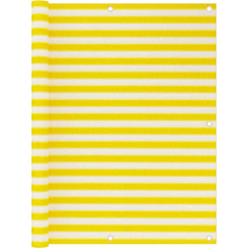 Altanafskærmning 120x500 cm HDPE - Gul/Hvid