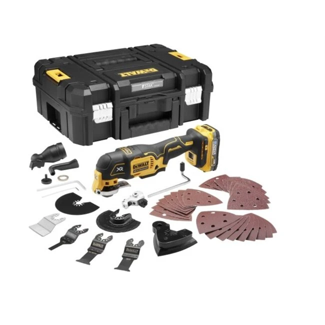 Dewalt Multicutter 18V DCS356E1T-XJ m. 35 dele & PowerStack-batteri
