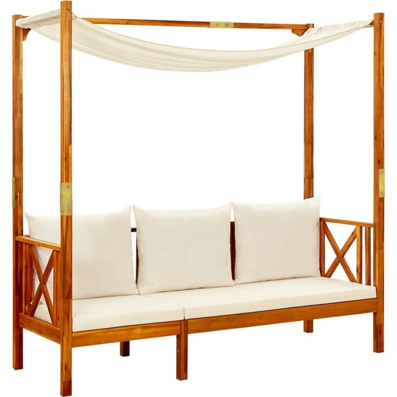 Havebænk med baldakin i massivt akacietræ