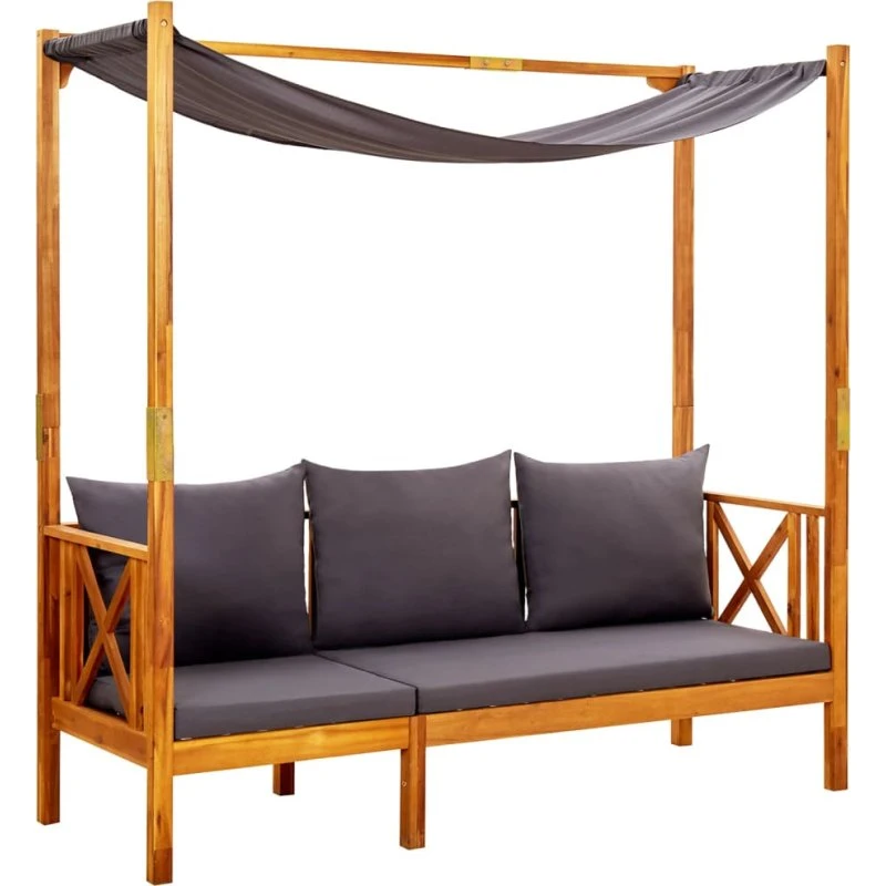 Havebænk med baldakin i massivt akacietræ