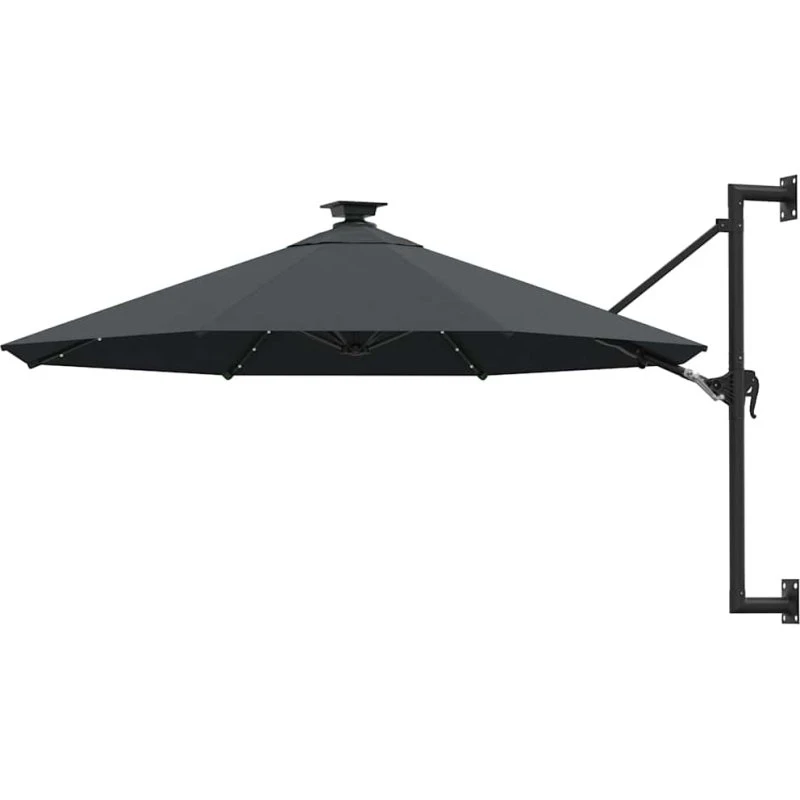 Væghængt parasol 300 cm med LED - antracitgrå