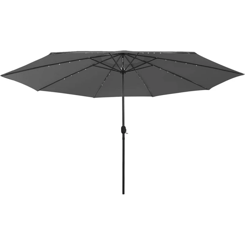 Haveparasol 400 cm med 32 LED - Antracitgrå
