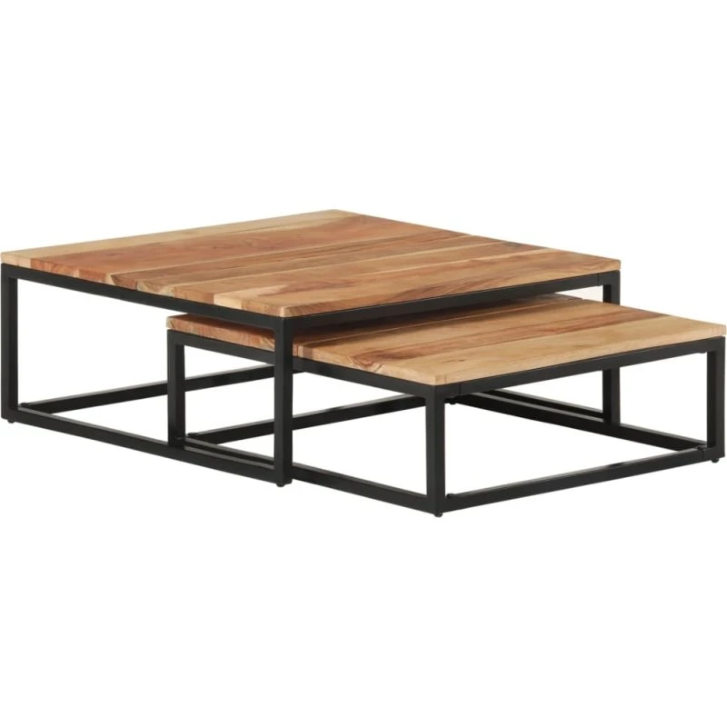 Indskudsborde i massivt akacietræ (2 stk)