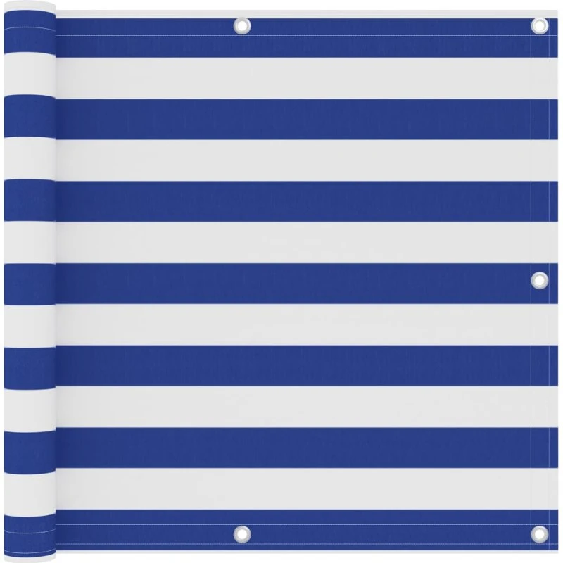 Altanafskærmning 90x600 cm i PU-belagt oxford (hvid/blå)