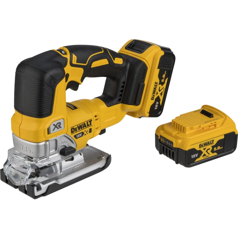 DeWalt DCS334P2 stiksav med 2x 18V batterier