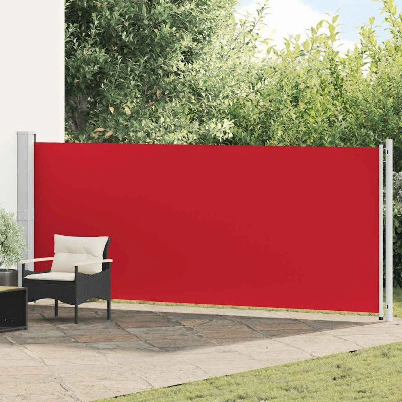 Sammenrullelig sidemarkise 600×160 cm - Rød