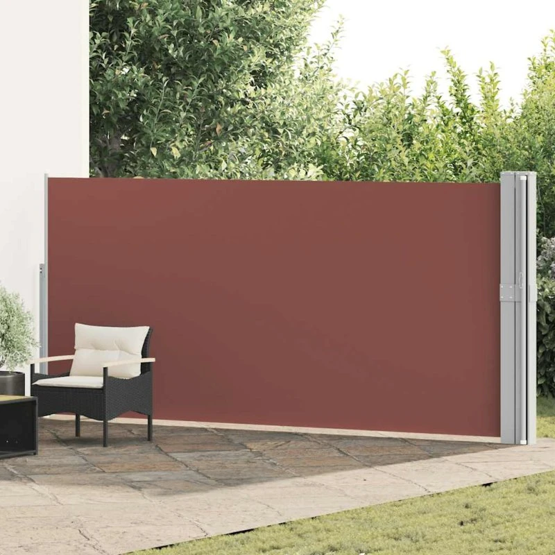 Sammenrullelig sidemarkise til terrasse 170x1200 cm - brun