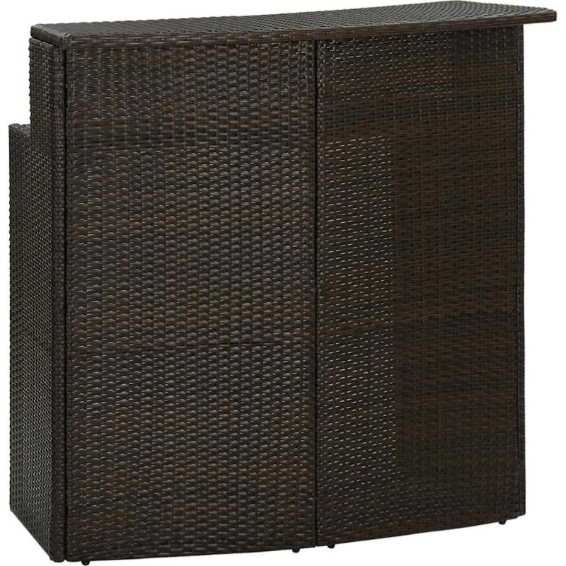 Barbord til haven 120x55x110 cm – polyrattan brun
