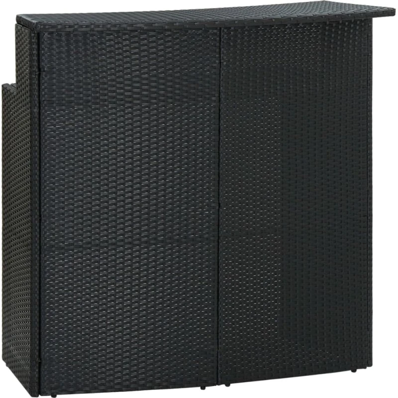 Barbord til haven 120x55x110 cm - sort polyrattan